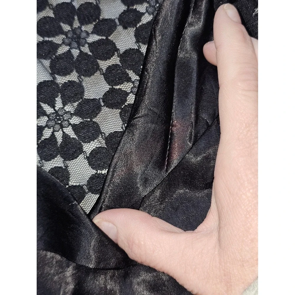 Unbranded Black Lace Top Women's Size Medium/Large Vintage Button Up‎ Sun Wear